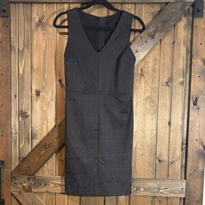 Banana Republic Black V-Neck Midi Sheath Dress
